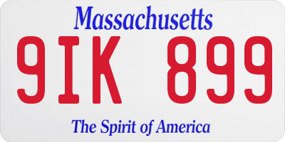 MA license plate 9IK899