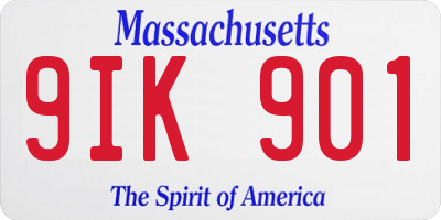 MA license plate 9IK901