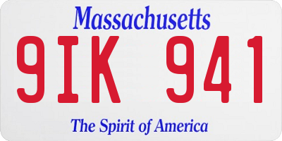 MA license plate 9IK941