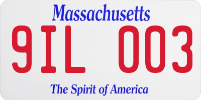 MA license plate 9IL003