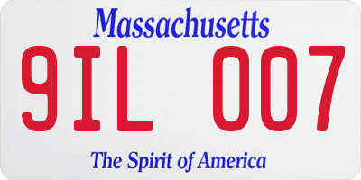MA license plate 9IL007