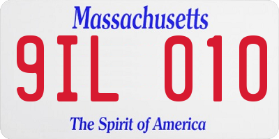 MA license plate 9IL010