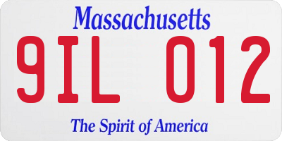 MA license plate 9IL012