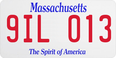 MA license plate 9IL013