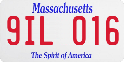MA license plate 9IL016