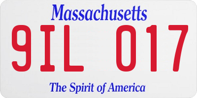 MA license plate 9IL017