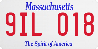 MA license plate 9IL018