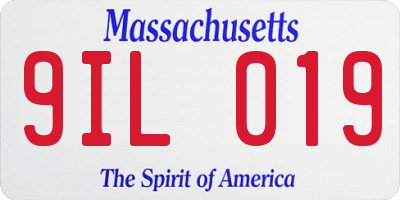 MA license plate 9IL019