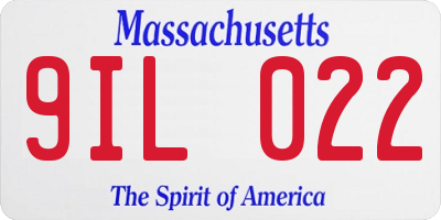 MA license plate 9IL022