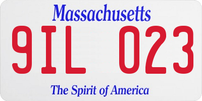 MA license plate 9IL023
