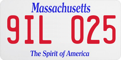 MA license plate 9IL025
