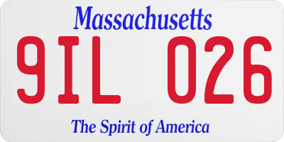 MA license plate 9IL026