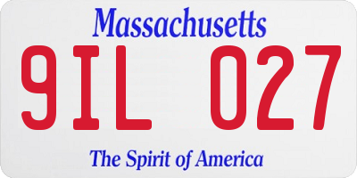 MA license plate 9IL027