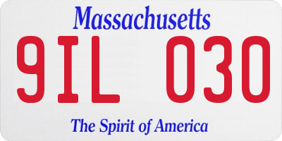 MA license plate 9IL030