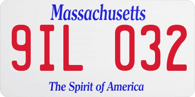 MA license plate 9IL032