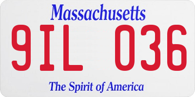 MA license plate 9IL036
