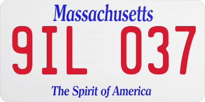 MA license plate 9IL037
