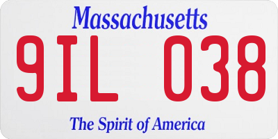 MA license plate 9IL038