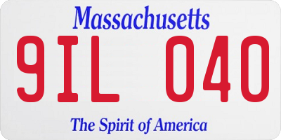 MA license plate 9IL040