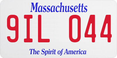 MA license plate 9IL044