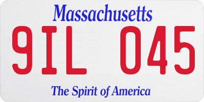 MA license plate 9IL045