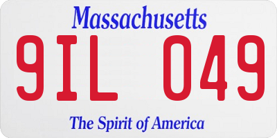 MA license plate 9IL049