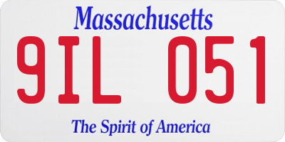 MA license plate 9IL051
