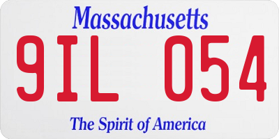 MA license plate 9IL054