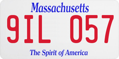 MA license plate 9IL057