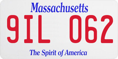 MA license plate 9IL062