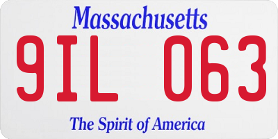 MA license plate 9IL063