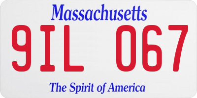 MA license plate 9IL067