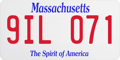 MA license plate 9IL071