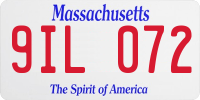 MA license plate 9IL072