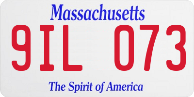 MA license plate 9IL073