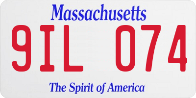 MA license plate 9IL074