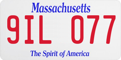 MA license plate 9IL077