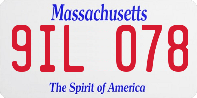 MA license plate 9IL078