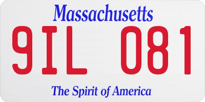 MA license plate 9IL081