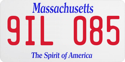 MA license plate 9IL085