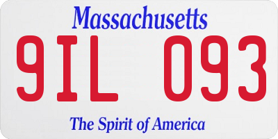 MA license plate 9IL093