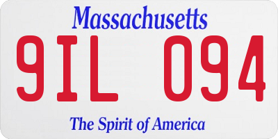 MA license plate 9IL094