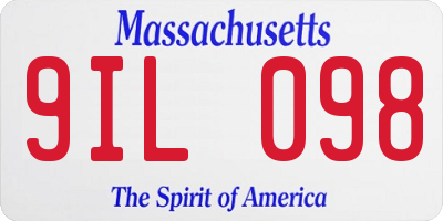 MA license plate 9IL098