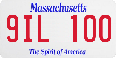 MA license plate 9IL100