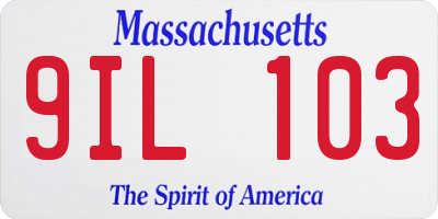 MA license plate 9IL103