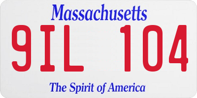MA license plate 9IL104
