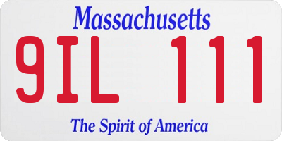 MA license plate 9IL111