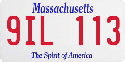 MA license plate 9IL113