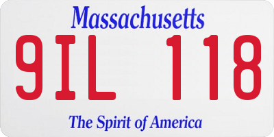 MA license plate 9IL118