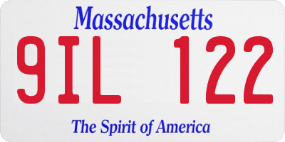 MA license plate 9IL122